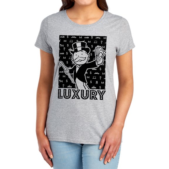 Monopoly Luxury Women's T Shirt, Athletic Heather, X-Large