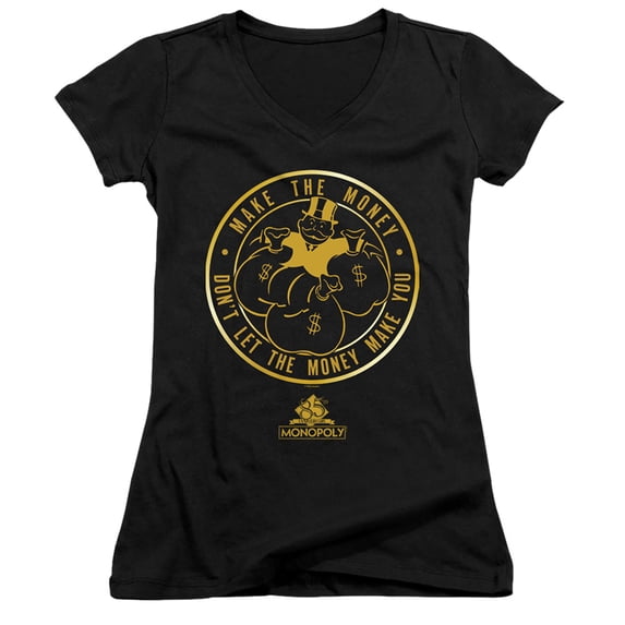 Monopoly Make Junior Women's V-Neck T-Shirt Black