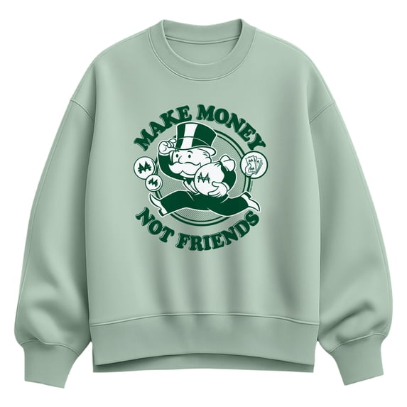 Monopoly - Make Money Not Friends Women's Oversized Fleece Crew Sweatshirt