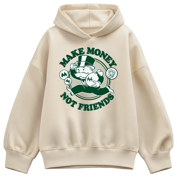 Monopoly - Make Money Not Friends - Women's Oversized Fleece Hoodie Sweatshirt