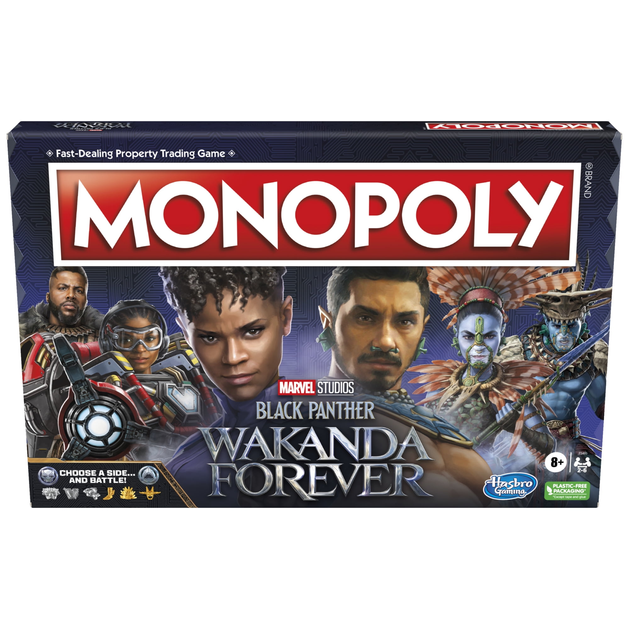  Monopoly: Marvel Studios' Black Panther: Wakanda Forever  Edition Board Game for Families and Kids Ages 8+, Game for 2-6 Players :  Toys & Games