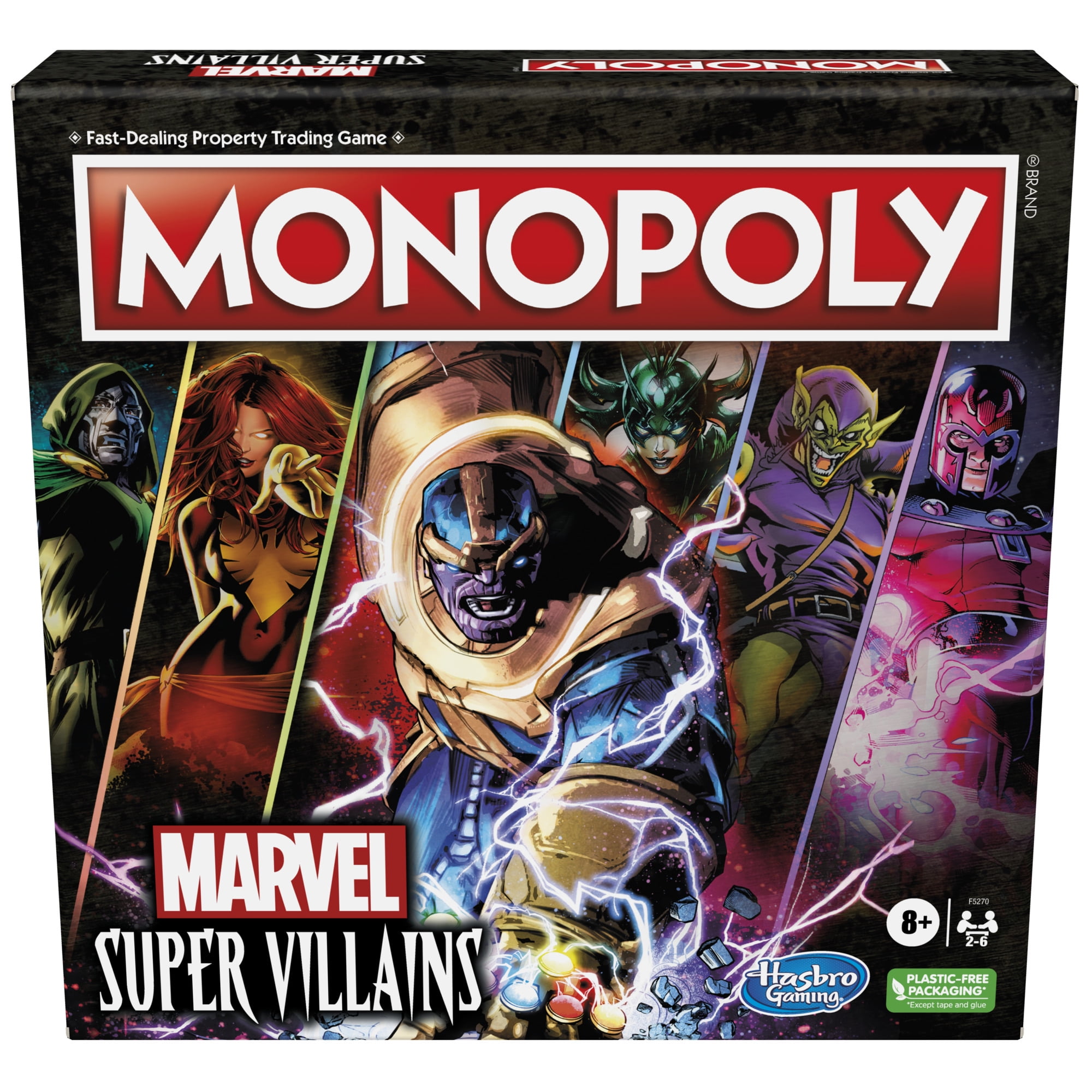 Monopoly Marvel Super Villains Edition Board Game for Kids and Family Ages 8 and Up, 2-6 Players
