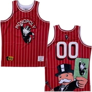 Monopoly Mens Headgear Classics Premium Embroidered Basketball Jersey Small, Red