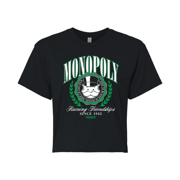 Monopoly - Monopoly Collegiate - Juniors Cropped Graphic T-Shirt