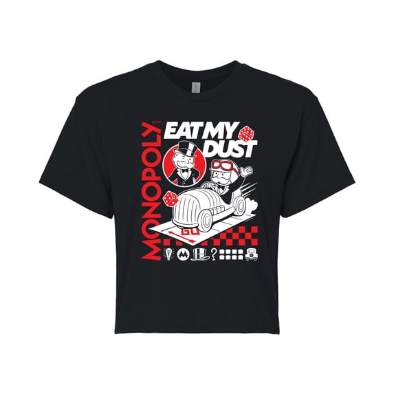 Monopoly - Monopoly Eat My Dust - Juniors Cropped Graphic T-Shirt