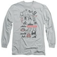 thumbnail image 1 of Monopoly Monopoly Icons Long Sleeve Adult 18/1 T-Shirt Silver, 1 of 1