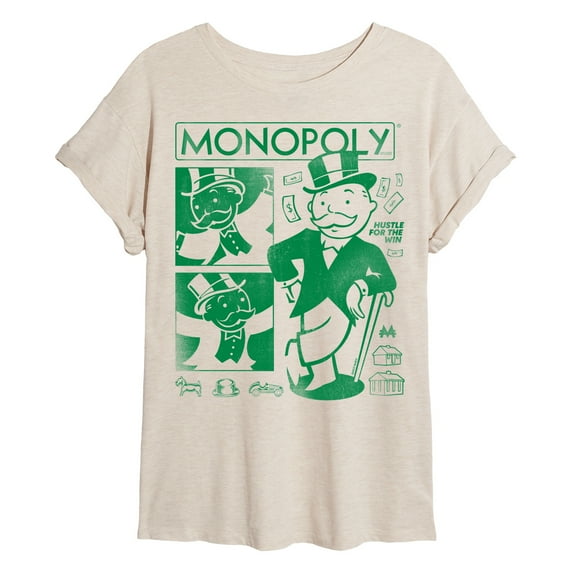 Monopoly - Monopoly Zine - Juniors Oversized Graphic T-Shirt