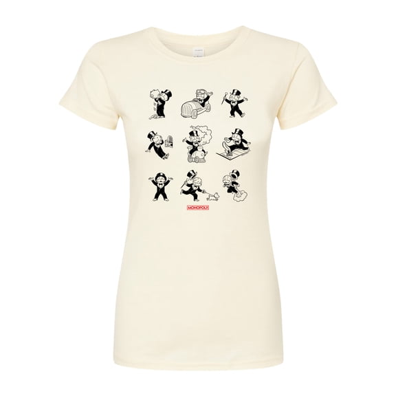 Monopoly - Mr Monopoly Poses Grid - Juniors Fitted Graphic T-Shirt