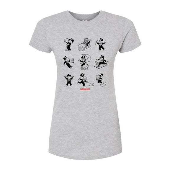 Monopoly - Mr Monopoly Poses Grid - Juniors Fitted Graphic T-Shirt