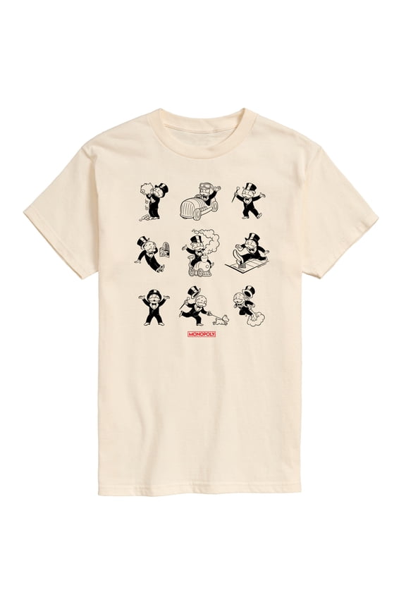 - Mr Monopoly Poses Grid - Men's Short Sleeve Graphic T-Shirt