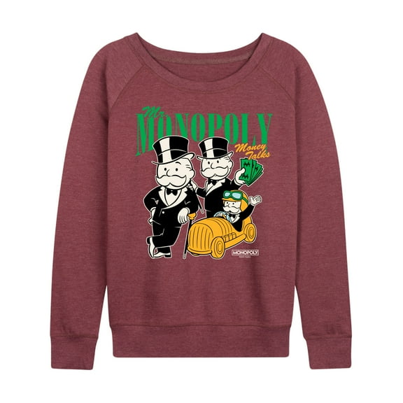 Monopoly - Mr Monopoly Uncle Money Bags - Women's French Terry Long Sleeve Shirt