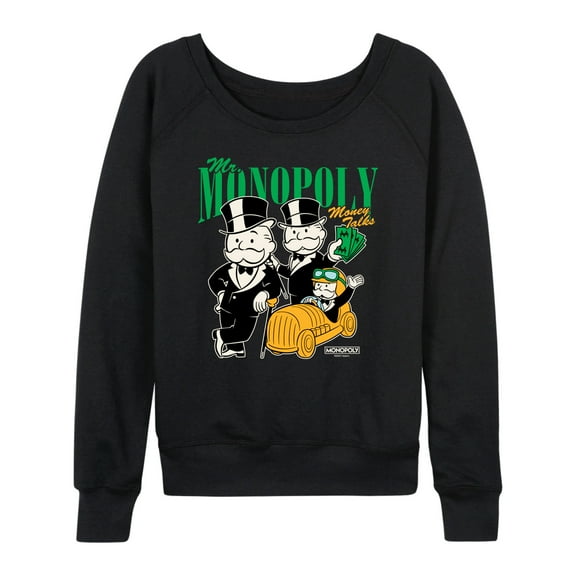 Monopoly - Mr Monopoly Uncle Money Bags - Women's French Terry Long Sleeve Shirt