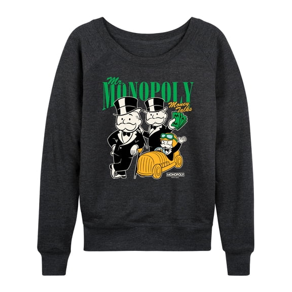 Monopoly - Mr Monopoly Uncle Money Bags - Women's French Terry Long Sleeve Shirt
