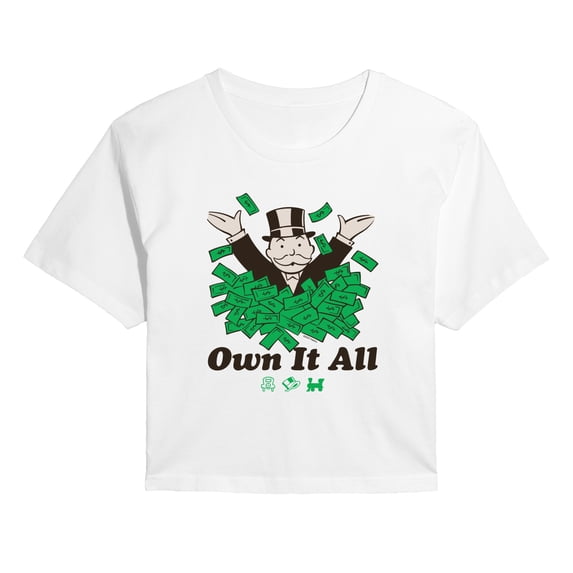 Monopoly - Own It All - Juniors Cropped Short Sleeve Graphic T-Shirt