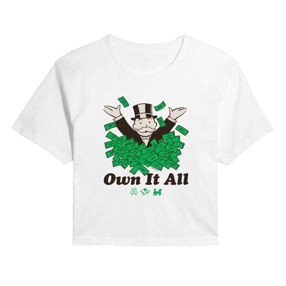 Monopoly - Own It All - Juniors Cropped Short Sleeve Graphic T-Shirt