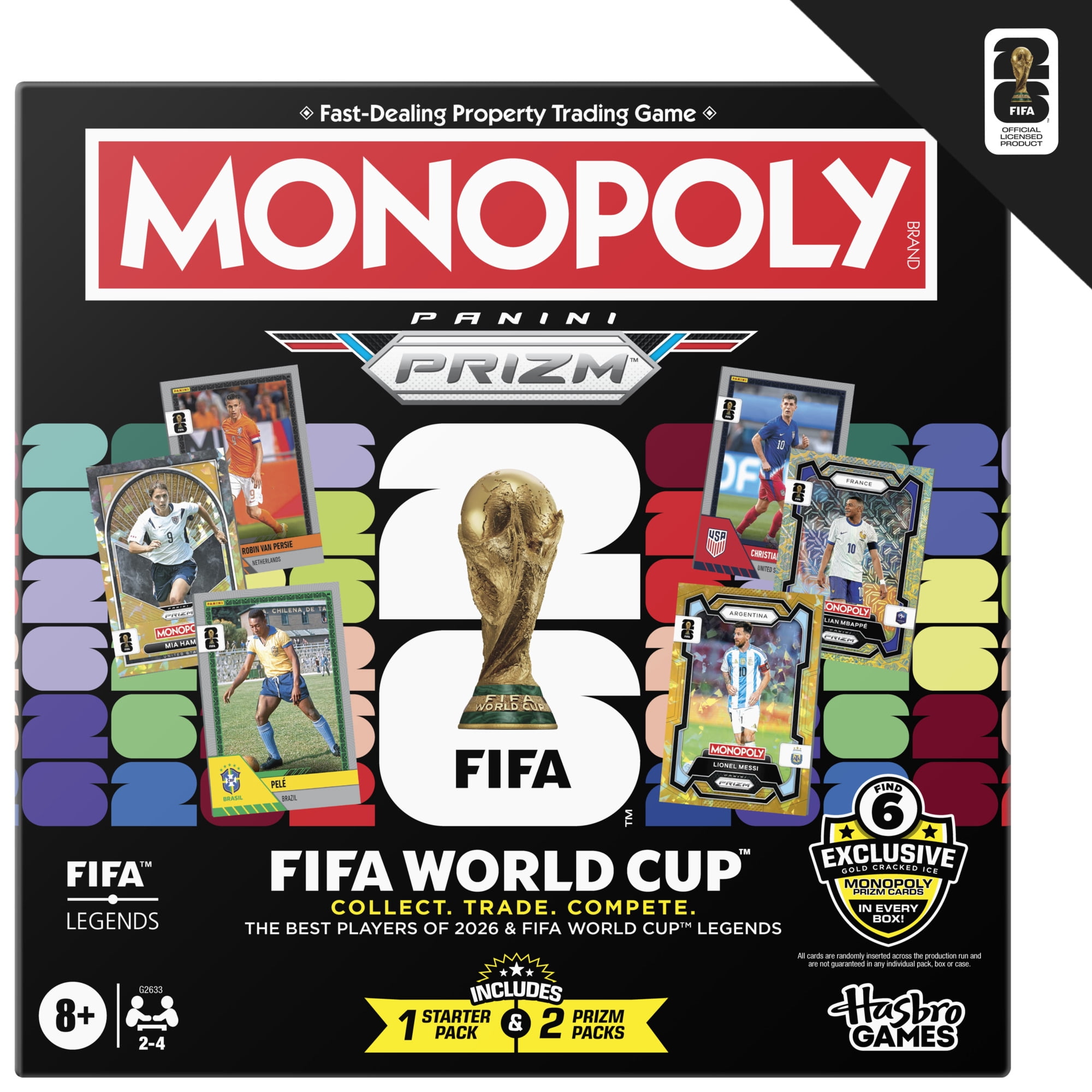 Monopoly Panini Prizm: FIFA World Cup Board Game with Monopoly Panini Prizm Trading Cards