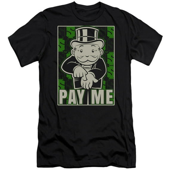 Monopoly Pay Me S/S Adult 30/1 T-Shirt Black