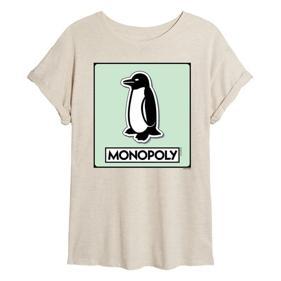 Monopoly - Penguin Game Token - Women's Oversized Graphic T-Shirt