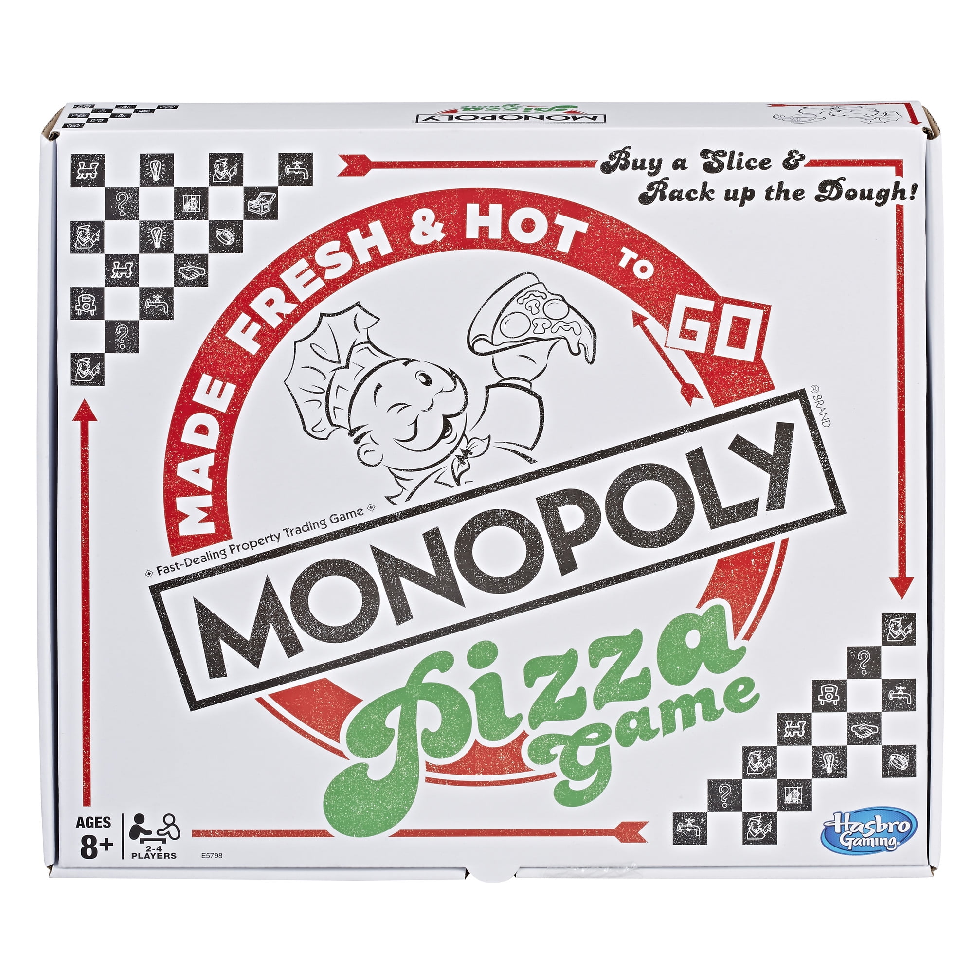 Monopoly Pizza Board Game for Kids, 2-4 Players