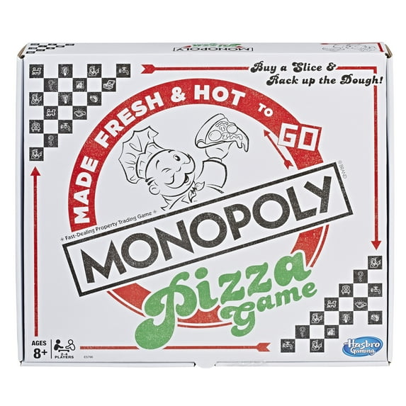 Monopoly Pizza Board Game for Kids, 2-4 Players