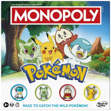 Monopoly Pokémon Edition Board Game, Games for Pokémon Fans, Kids Ages 8+