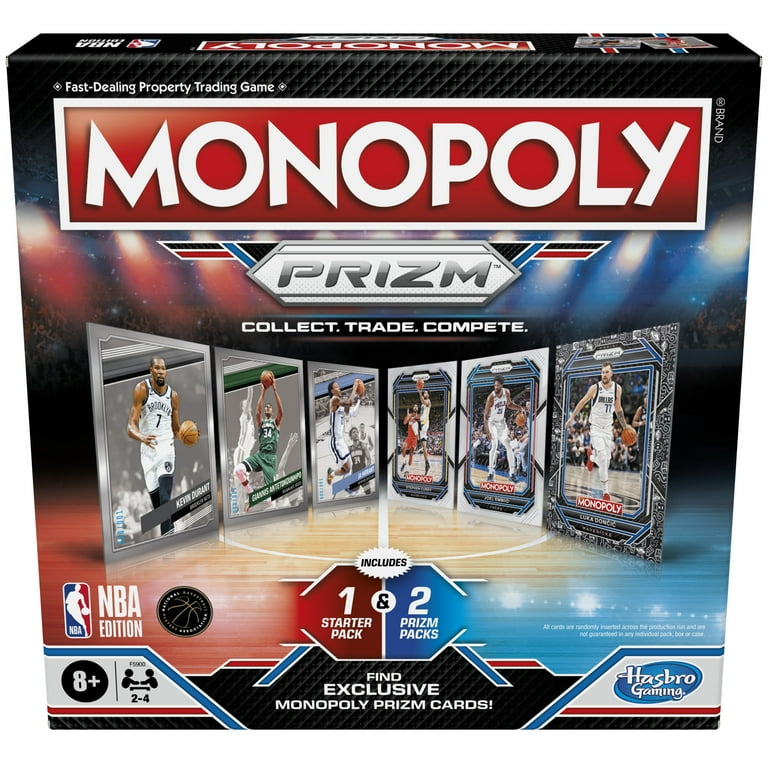 Monopoly Prizm NBA Edition: Basketball Board Game with Panini NBA