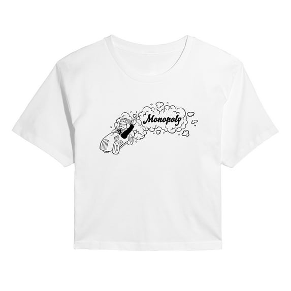 Monopoly - Racing Horizontal Chest - Juniors Cropped Short Sleeve Graphic T-Shirt