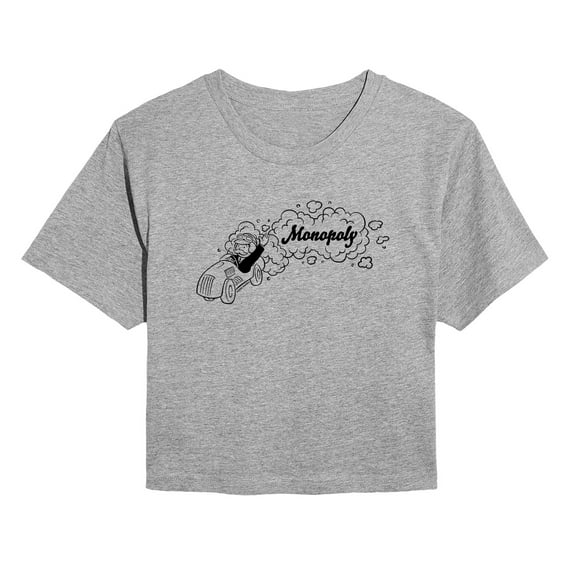 Monopoly - Racing Horizontal Chest - Juniors Cropped Short Sleeve Graphic T-Shirt