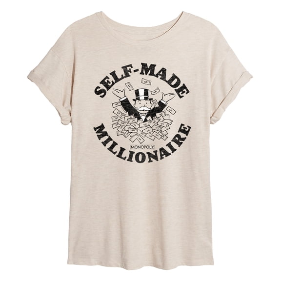 Monopoly - Self Made Millionaire - Women's Oversized Graphic T-Shirt