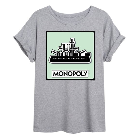 Monopoly - Ship Game Token - Women's Oversized Graphic T-Shirt