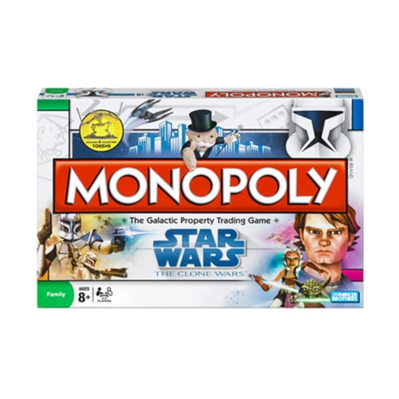 Open Box Monopoly Star Wars The Clone Wars Board Game, 6 Collectible Tokens