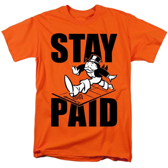 Monopoly Stay Paid Evergreen S/S Adult 18/1 T-Shirt Orange