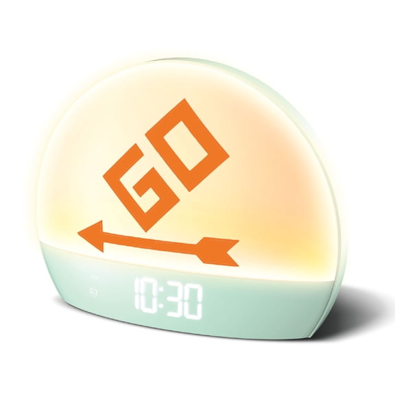 Monopoly Sunrise Alarm Clock Night Light, USB Powered Digital Clock with 6 Color Modes, Built-In Alarm, Mint