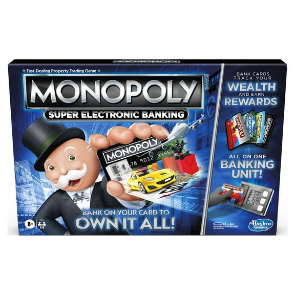 Monopoly Super Electronic Banking Board Game For Kids Ages 8+, 2-4 Players