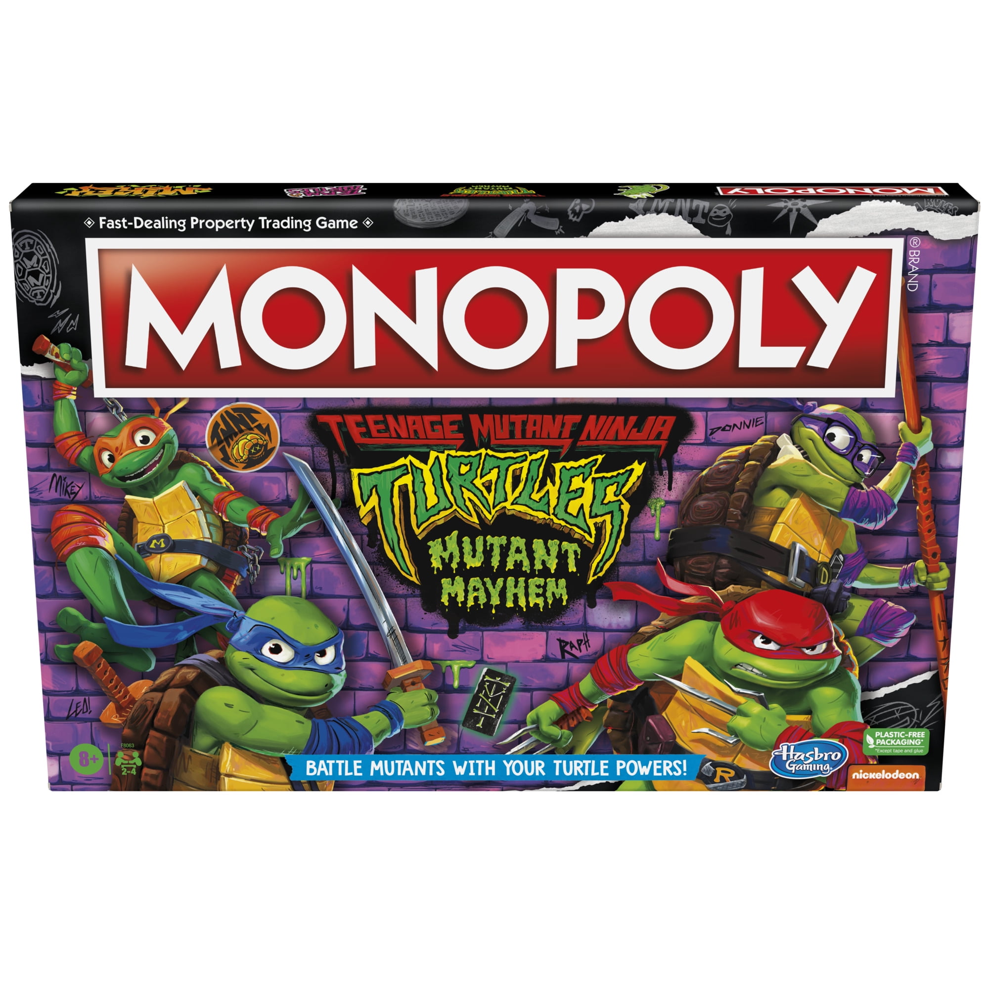 Monopoly Teenage Mutant Ninja Turtles: Mutant Mayhem Edition Board Game for Kids, Christmas Gifts under $25, 8+