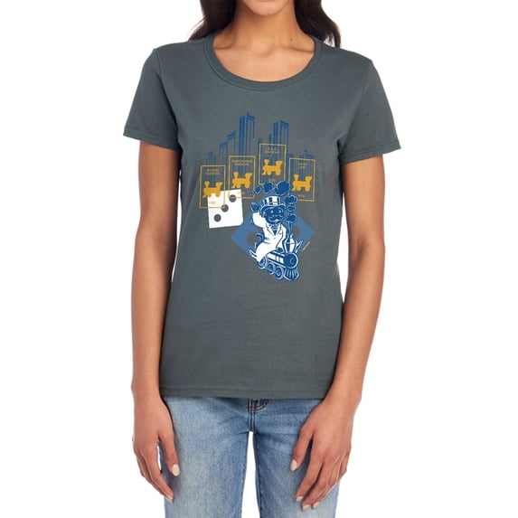 Monopoly The True Railroad Tycoon No Logo Women's T Shirt, Charcoal, Medium
