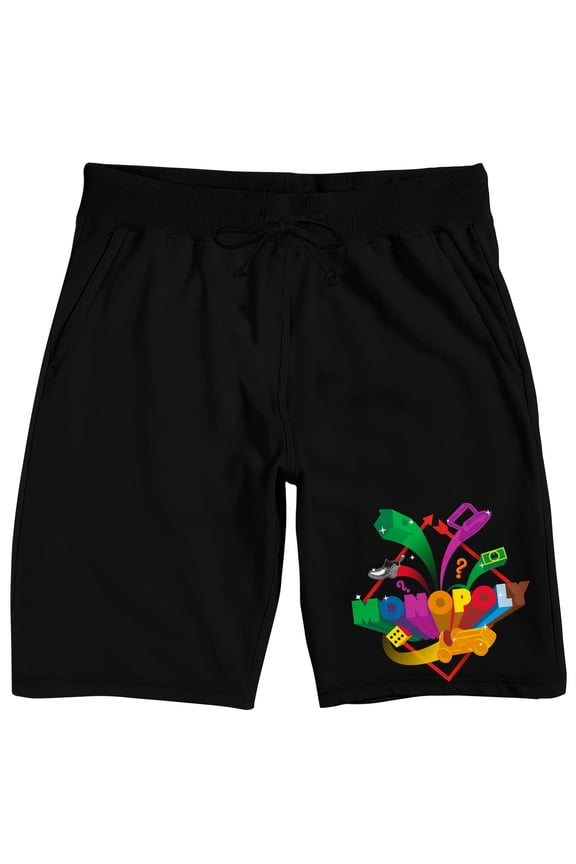 Monopoly "This Is How I Roll" Men's Black Lounge Shorts-Large
