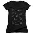 thumbnail image 1 of Monopoly Token Junior Women's V-Neck T-Shirt Black, 1 of 1