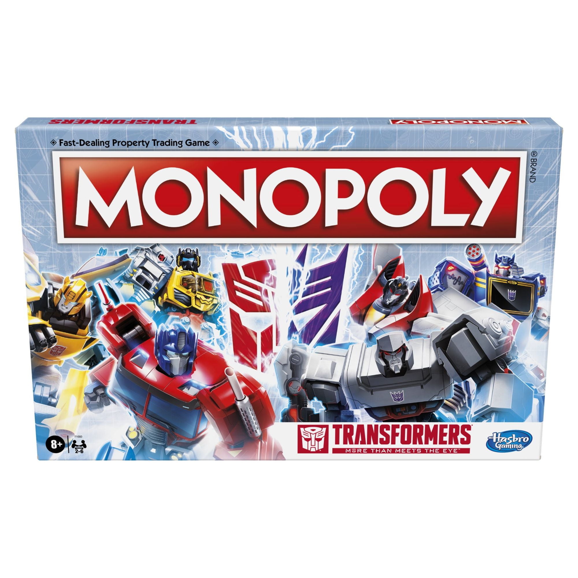 Monopoly: Transformers Edition Board Game for Kids Ages 8 and Up, 2-6 Players