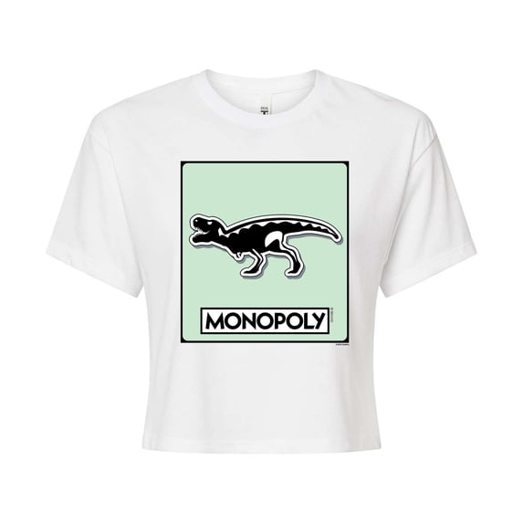 Monopoly - Trex Game Token - Juniors Cropped Graphic T-Shirt