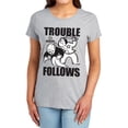 thumbnail image 1 of Monopoly Trouble Follows Women's T Shirt, Athletic Heather, X-Large, 1 of 6