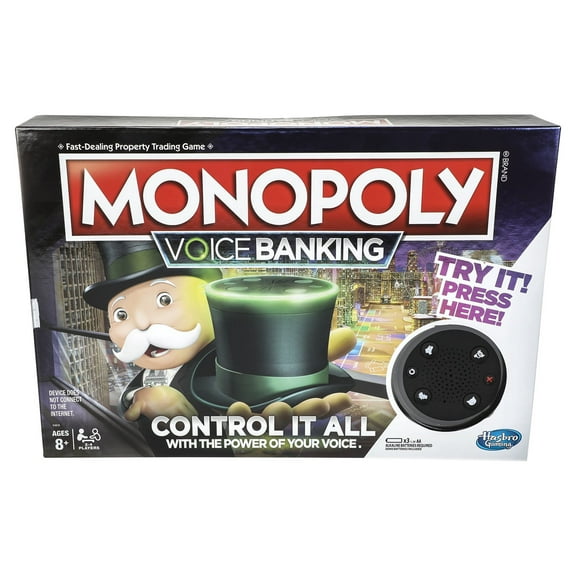 Monopoly Voice Banking Electronic Family Board Game for Kids Ages 8 and Up