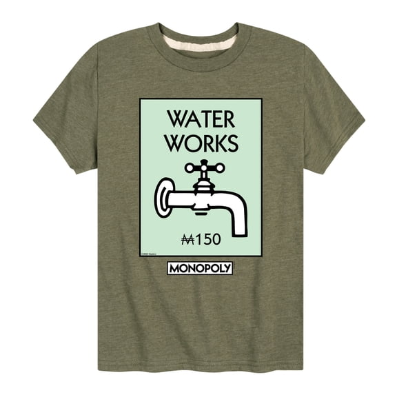 Monopoly - Waterworks - Youth Short Sleeve Graphic T-Shirt