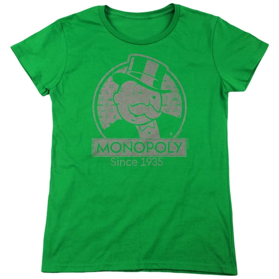 Monopoly Wink Women's T Shirt, Kelly Green, Large