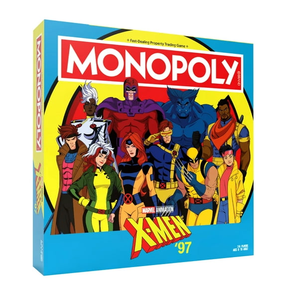 Monopoly: X-Men '97 Edition Board Game, Buy, Sell, Trade Iconic Mutants Like Wolverine, Magneto, Rogue & More, Featuring 6 Custom X-Men Themed Tokens, Officially Licensed Merchandise and Collectible