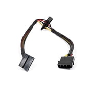 Monoprice DATA Cable - 1 Feet - 4-pin MOLEX Male to 2x 15-pin SATA II Female Power Cable Net Jacket