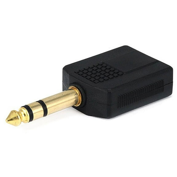 Monoprice 1/4in (6.35mm) TRS Stereo Plug to 2x 1/4in (6.35mm) TRS Stereo Jack Splitter Adapter, Gold Plated