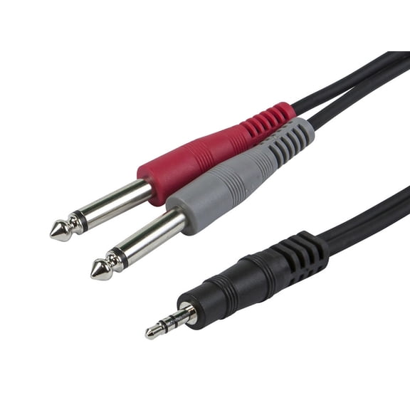 Monoprice 1/8 Inch TRS Male to Dual 1/4 Inch TS Male Cable - 5 Feet - Black | Connect Your IPod, IPhone, Android SmartphoneTo Pro Audio Gear