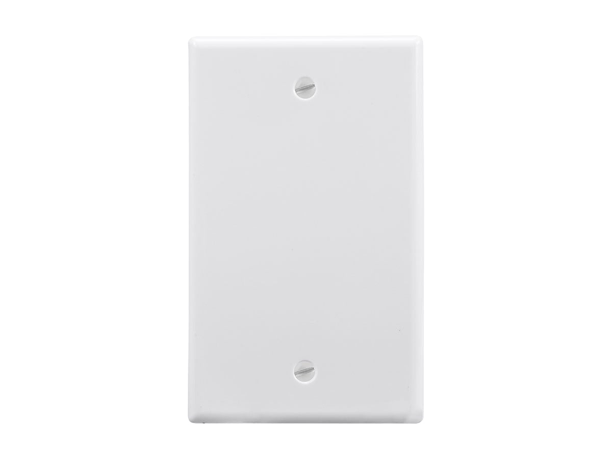 White 1-Gang Rectangular Blank Wall Plate with Screws