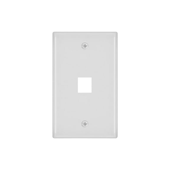 Monoprice 1-Hole 1-Gang Keystone Wall Plate - White